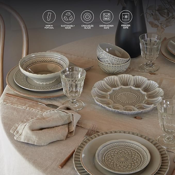 Costa Nova Ceramic Stoneware 6'' Appetizer plate - Cristal Collection White| Microwave & Dishwasher Safe Dinnerware | Food Safe Glazing | Restaurant Quality Dinnerware