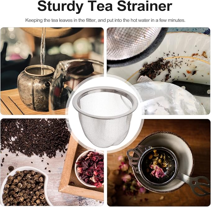 Tofficu Stainless Steel Tea Filter 2.55 Inch Metal Strainer Basket for Loose Leaf Tea Brewing and Teapot Filter Replacement