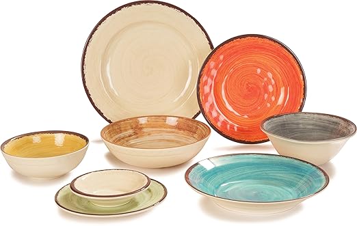 Carlisle FoodService Products Mingle Reusable Plastic Bowl Cereal Bowl with Pottery Style for Home and Restaurant, Melamine, 32 Ounces, Smoke