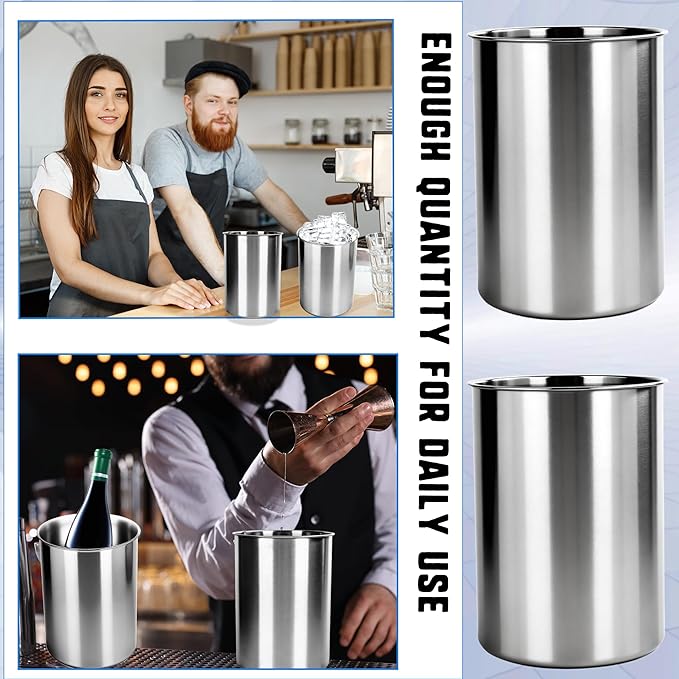 4 Pack Stainless Steel Wine Chiller Bucket Fits 750 ML Wine Bottle Cooler Keeps Cold Hours Insulated Champagne Beer Ice Bucket Bulk for Single Bottle for Parties Bar