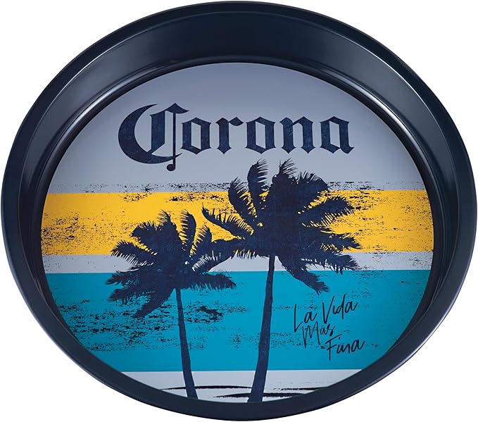 Tin Box Company Large Round Beverage Tray, Corona
