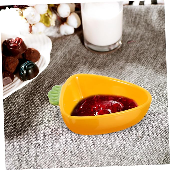 Ciieeo Carrot Shaped Ceramic Sauce Plate Multi-use Plate Dipping Bowl Soy Sauce Vinegar Mustard Dish