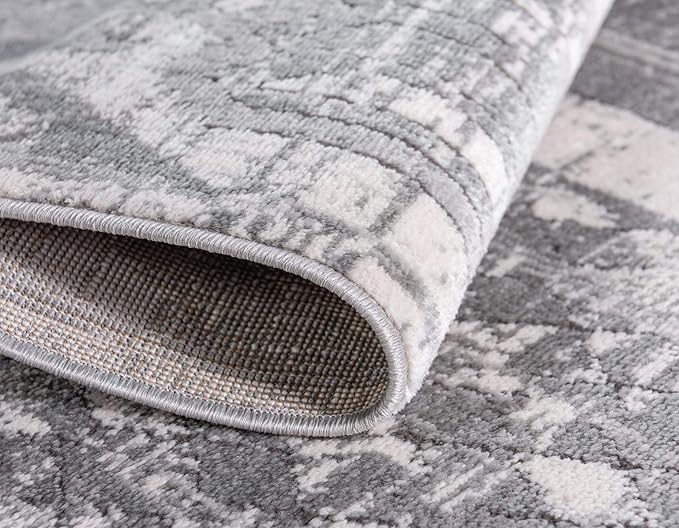 Rugs.com Oregon Collection Rug – 4' x 6' Gray Low-Pile Rug Perfect for Living Rooms, Large Dining Rooms, Open Floorplans