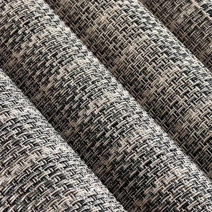 AHHFSMEI Placemats for Dining Table Set of 4 Woven Vinyl Plastic Place Mats Non-Slip Heat Insulation Stain Resistant Table Mats Washable Easy Clean Placemats (Linen gey 4)