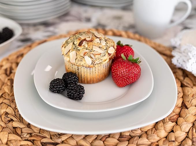 10 Strawberry Street 7.5" Catering Square Salad Plate, Set of 12,White