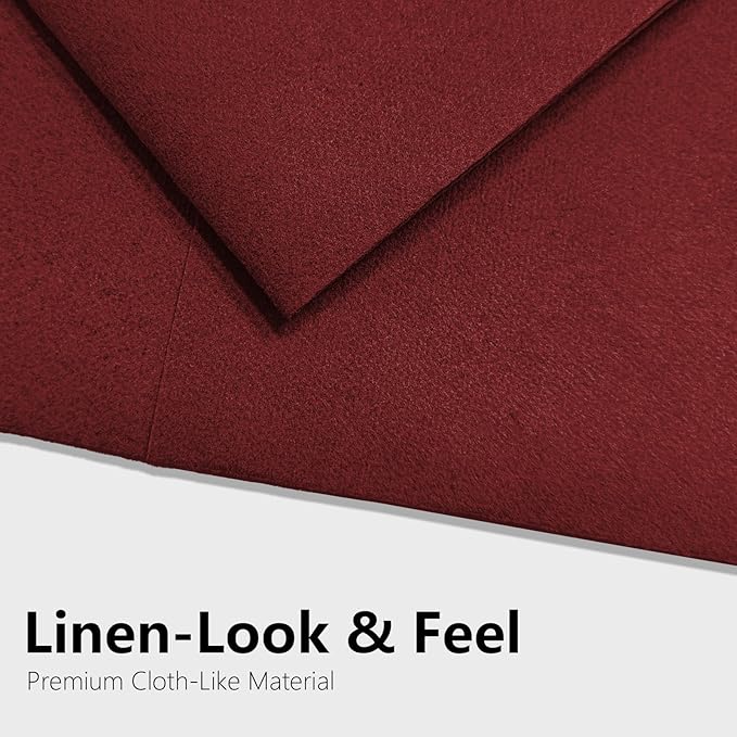 Burgundy Linen Feel Napkins with Flatware Pocket, 50 Pack Cloth Like Pre-Folded Napkins for Silverware, Guest Hand Towel for Dinner Party Wedding Decoration (16. x 15.5 inch)