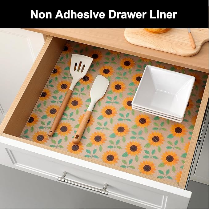 Cooyes Shelf Liner – Premium Non-Adhesive Cabinet & Drawer Liner for Kitchen – Waterproof Shelf Paper with Modern Pattern – Durable EVA Cabinet Mat – Easy to Cut （11.8" W x 118" L）