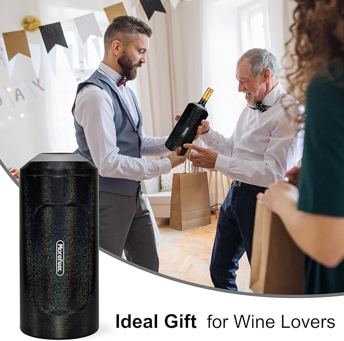 Wine Chillers for Bottles-Ideal Gift for Wine Lover, Stainless Steel Portable Champagne Cooler Sleeve Bucket-Double Walled Vacuum Insulated for Most 750ml Bottles with Long-Lasting Temperature Control