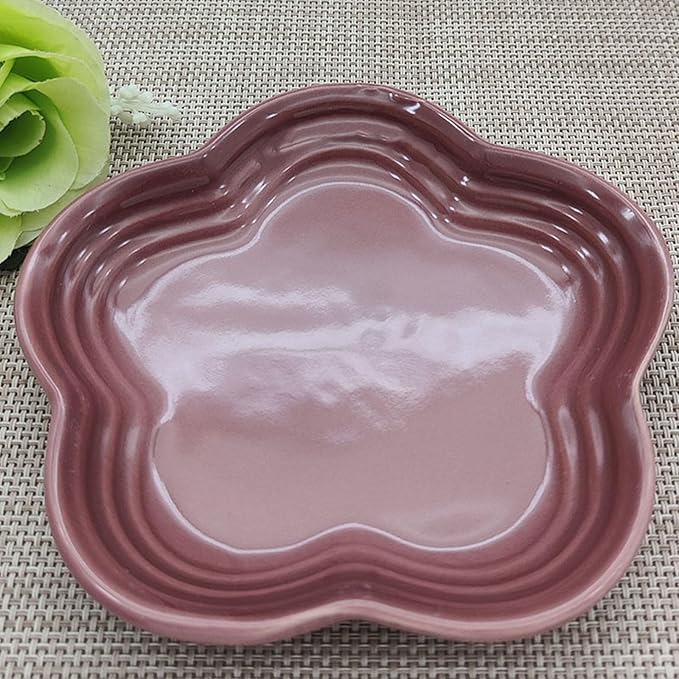 Small Ceramics Dish in Elegant Plums Blossoms Styles Multiple Color Appetizer Plates Perfect for Kitchen Dining Setting Flower Dish