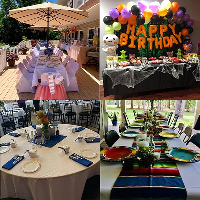 6 Pack Navy Blue Round Tablecloths 108 Inches Table Cloth Stain and Wrinkle Resistant Washable Polyester Table Cover Fabric for Party, Wedding,Dining,and Banquet Decoration