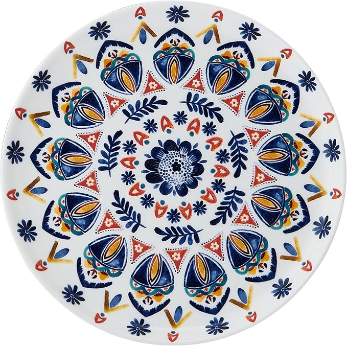 Mikasa Painted Medallion Set of 4 Bone China Salad Plates, 9 Inch