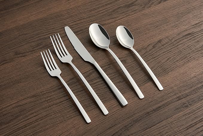 Cambridge Silversmiths Beacon Mirror 45 Piece Flatware Set, Service for Eight, silver