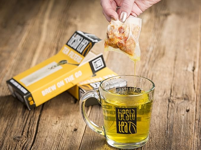 Tiesta Tea - Loose Leaf Tea Filters | Disposable Tea Infuser, 100% Natural Unbleached Paper, Steeps Hot Tea, Iced Tea & Coffee, Easy Fill Single Serve Filter for One Cup - 100 Count Empty Tea Bags