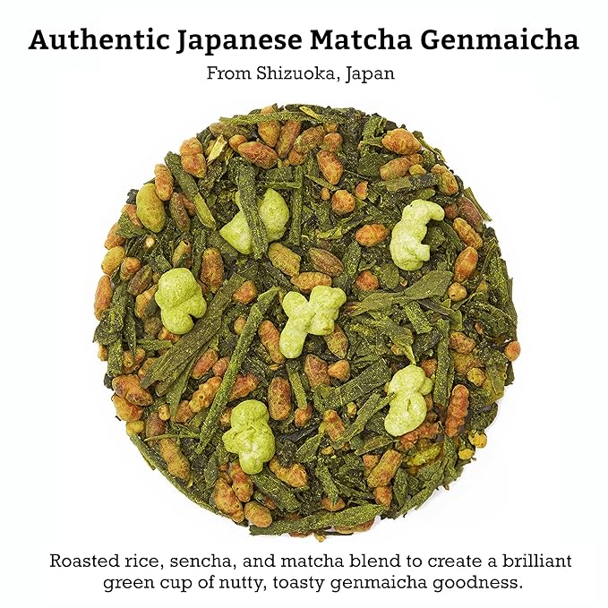 SUGIMOTO TEA Japanese Genmaicha with Matcha Green Tea Bags 20 Count Pack of 3