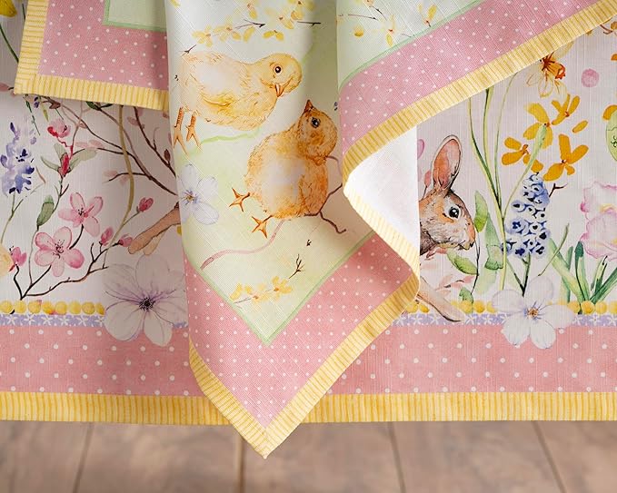 Maison d' Hermine Cloth Napkins Set of 4 100% Cotton Everyday Reusable Square Napkins Cloth Washable, Dinner, Party, Wedding, Restaurant, Spring/Summer (Easter Zest, 20" x 20")