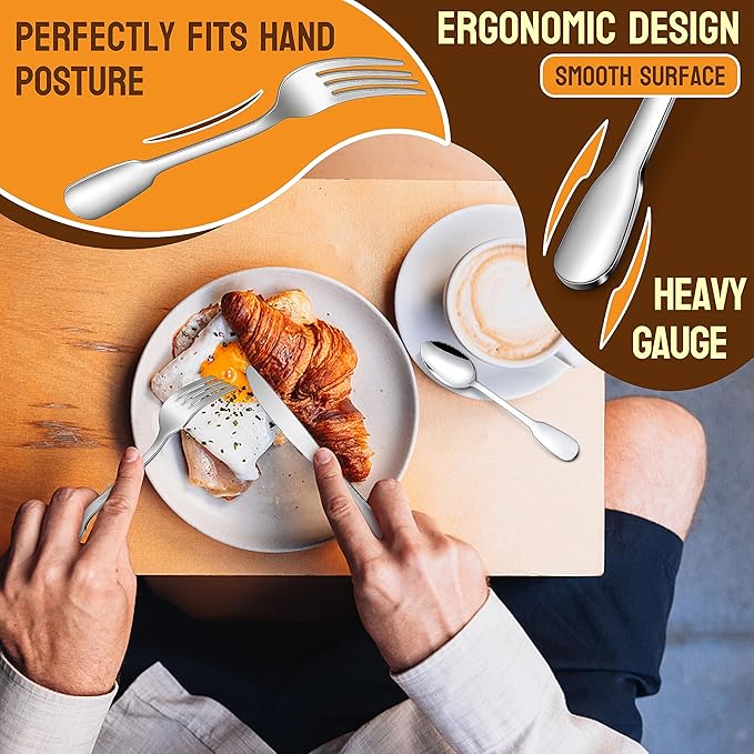 HaWare 18/10 Stainless Steel Flatware, 20-Piece Silverware Set for 4, Premium Cutlery Set for Home Restaurant, Include Knife Fork Spoon, Ergonomic Design Eating Utensils Tableware, Dishwasher Safe