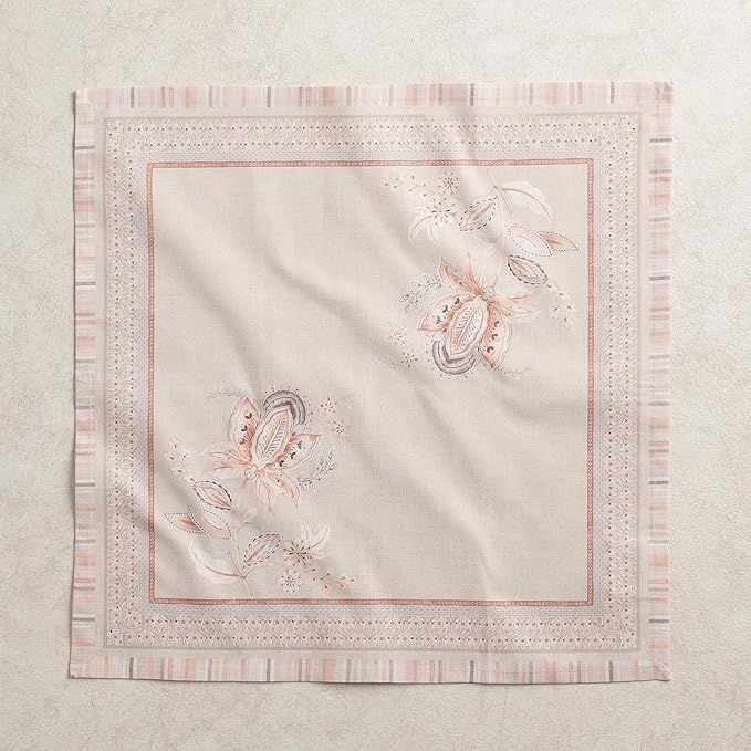 Maison d' Hermine Napkin 100% Combed Cotton Premium 20 Inch x 20 Inch Set of 4 Dinner Napkins, Decorative Washable Cloth Napkin for Dining, Buffet Parties & Camping - Society Florals