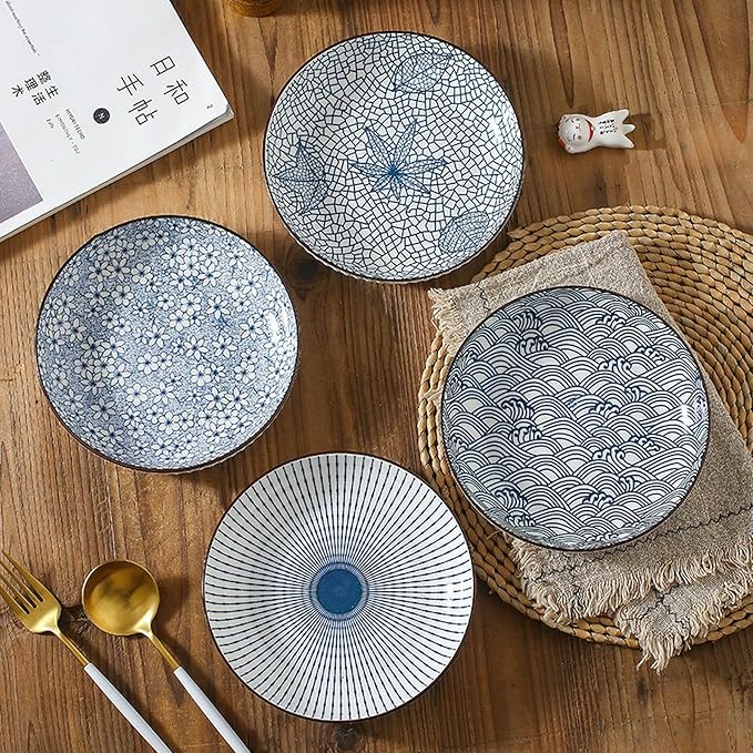 7-Inch Japanese vertical deep plate, household minimalist ceramic tableware - 2 waves