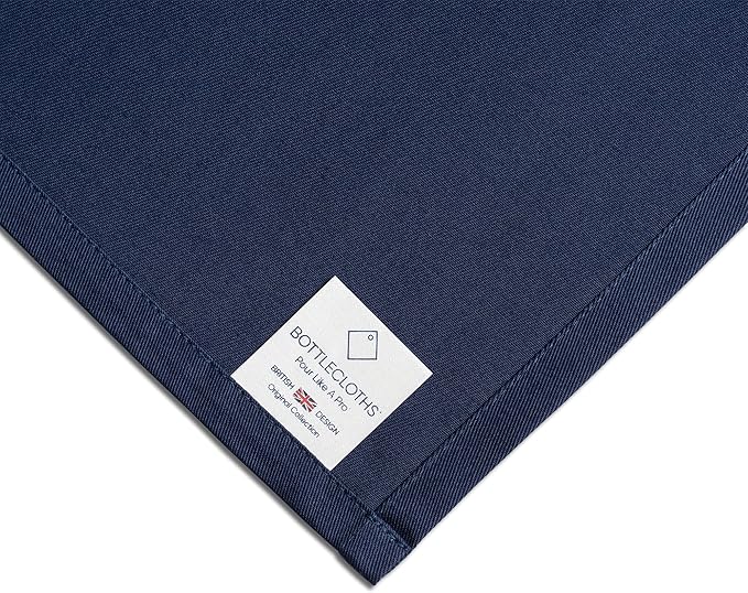 Original Collection, Bottle Cloths for Ice Buckets, Cotton, 42 cm, Corner Hole, Stitched Circle (Royal Blue, Pack of 8)