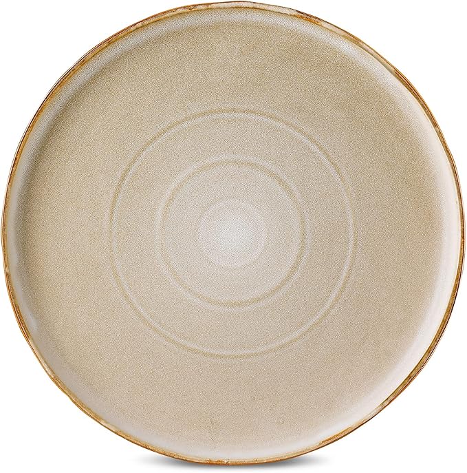 Stone by Mercer Project SHOSAI 16-Piece Stoneware Dinnerware Set, Plates and Bowls Set, Modern Dishware set fo 4, Sand