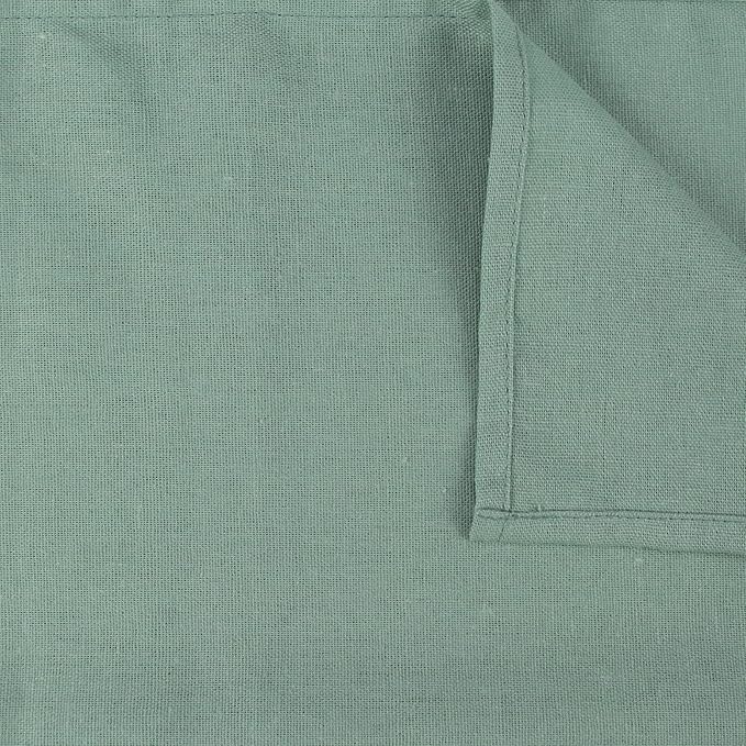 Solid Color Linen Blended Thin Dinner Cloth Napkins - Set of 12 (40 x 40 cm) - for Events & Home Use (Multi Green)