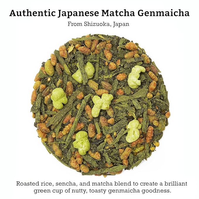 SUGIMOTO TEA Japanese Genmaicha with Matcha Green Tea Loose Leaf Bulk 1.0 lb (454 g)