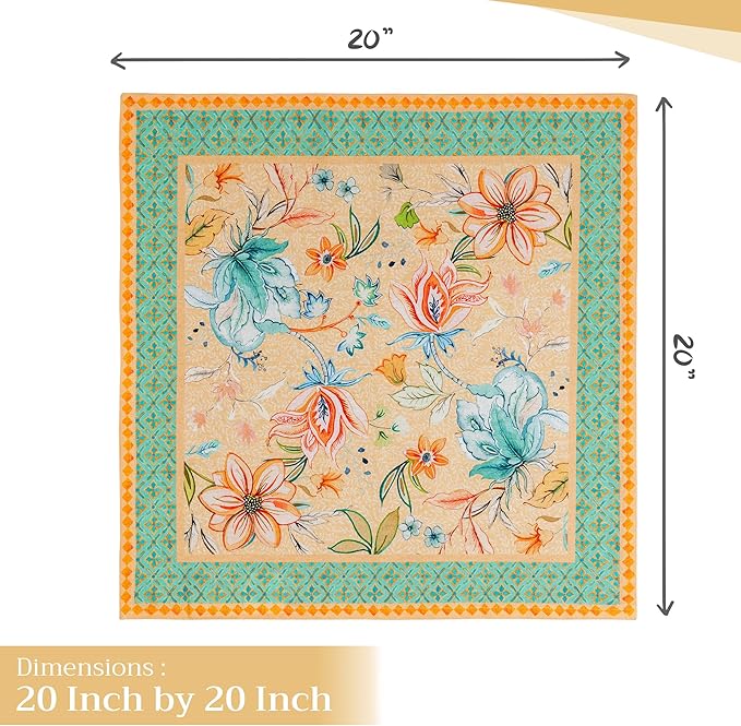 Maison d' Hermine Cloth Napkins Set of 4 100% Cotton Everyday Reusable Square Napkins Cloth Washable, Dinner, Party, Wedding, Restaurant, Spring/Summer (Luxury Loft – Peach, 20" x 20")