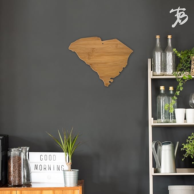 Totally Bamboo South Carolina State Shaped Bamboo Serving and Cutting Board