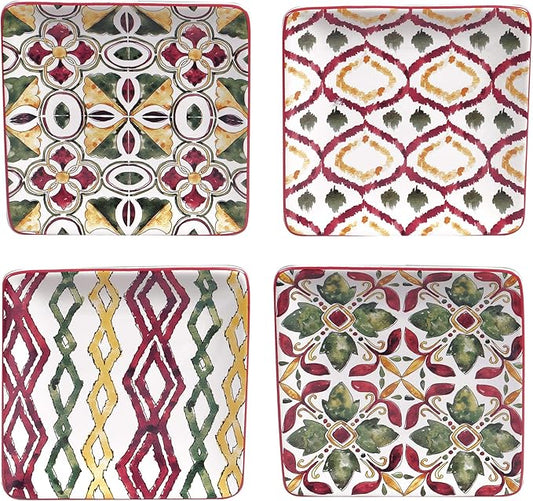 Certified International Napa 6" Canape/Luncheon Plates, Set of 4 Assorted Designs