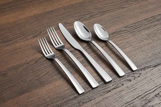Cambridge Mirror Rhyme Satin Handles 20-Piece Flatware Set, Service for 4 (404220CNB12DS)