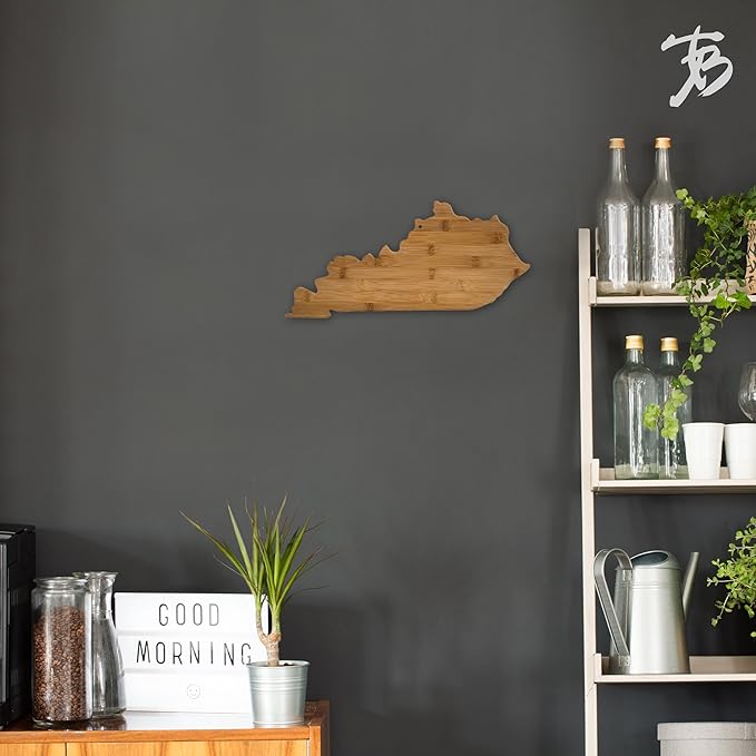 Totally Bamboo Kentucky State Shaped Bamboo Serving and Cutting Board