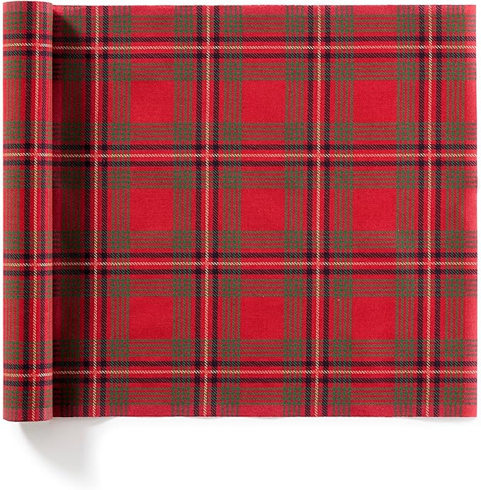 MY DRAP Dinner Napkins 30 x 30 cm / 11.8" x 11.8" - (6 Per Roll, Cotton Red Tartan Xmas)