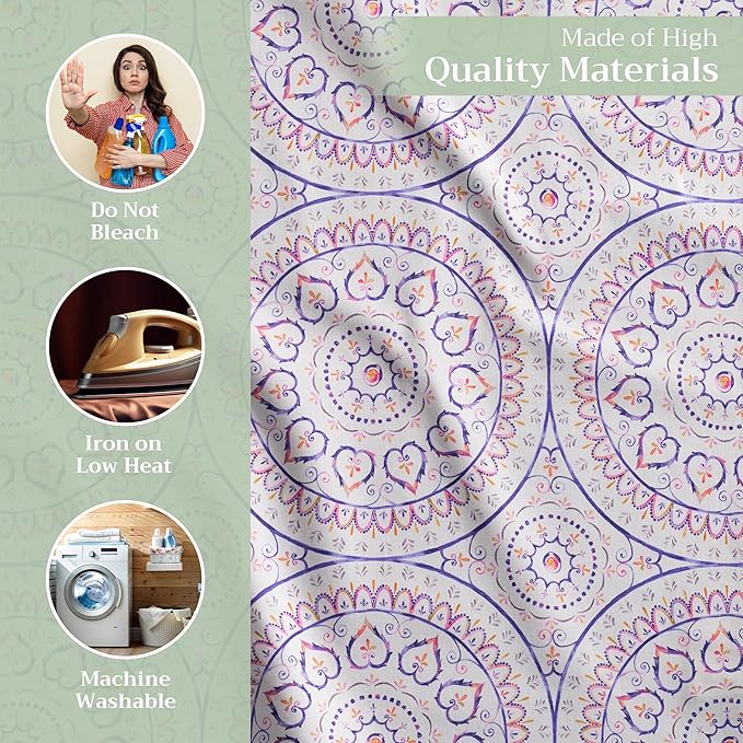 Maison d' Hermine Cloth Napkins Set of 4 100% Cotton Everyday Reusable Square Napkins Cloth Washable, Dinner, Party, Wedding, Restaurant, Spring/Summer (Mandala, 20" x 20")