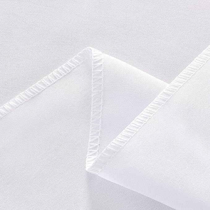 2-Pack 60x84 inch White Table Cloths, Solid Stain and Wrinkle Resistant Oblong Tablecloth, Premium Plain Weave Polyester Fabric Rectangle Table Linen Covers for Hotel, Banquet