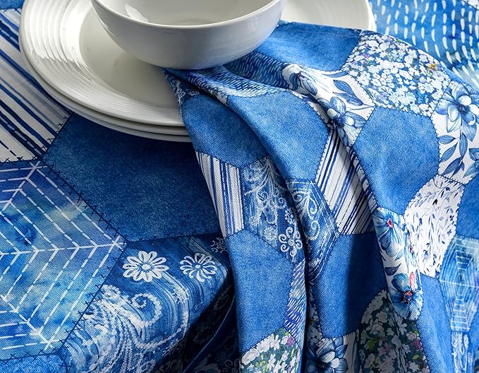 Maison d' Hermine Cloth Napkins Set of 4 100% Cotton Everyday Reusable Square Napkins Cloth Washable, Dinner, Party, Wedding, Restaurant, Spring/Summer (Summer Blues, 20" x 20")