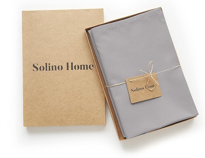 Solino Home Light Grey Cotton Linen Napkins Set of 4 - Machine Washable Dinner Napkins 20 x 20 Inch for Christmas, New Year - Dru