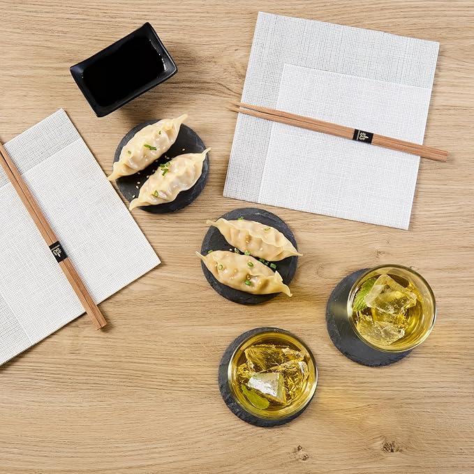 Restaurantware Round Slate Platter 10 Count 3.9 x 3.9 Inch Scratch-Resistant Slate Cheese Board Modern Serving Tray Black Rustic Design for Charcuterie and Appetizers