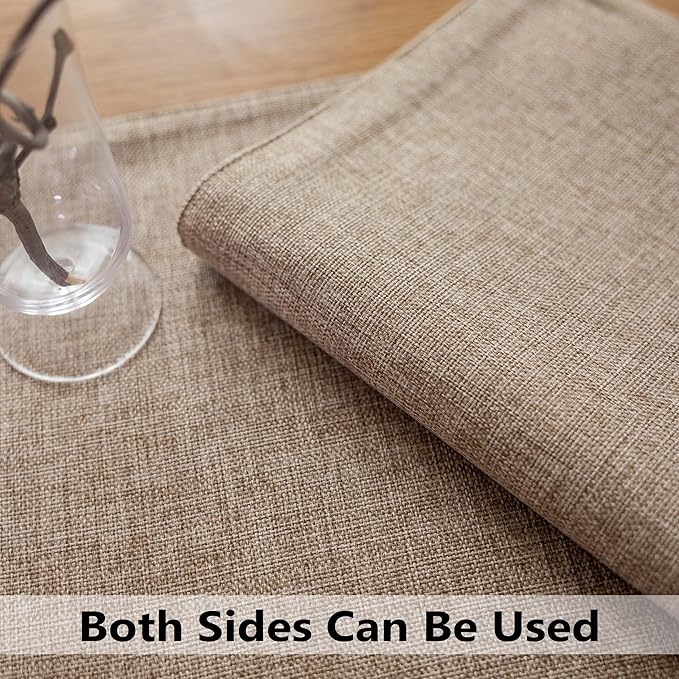 Demetex Table Placemats Linen Place Mats Set of 8 Natural Heat Resistant Cloth Plate Mats for Indoor Dining Room Restaurant Cafe, 13x19 inch, Linen