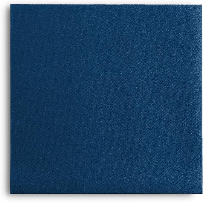 Disposable Blue Cocktail Napkins Paper - 4" x 4" High-End Linen-Like Beverage Party Square Paper Napkin Pack for Bar, Cafe, Restaurant, Christmas, Birthday, Wedding, Baby Shower - 100 Count