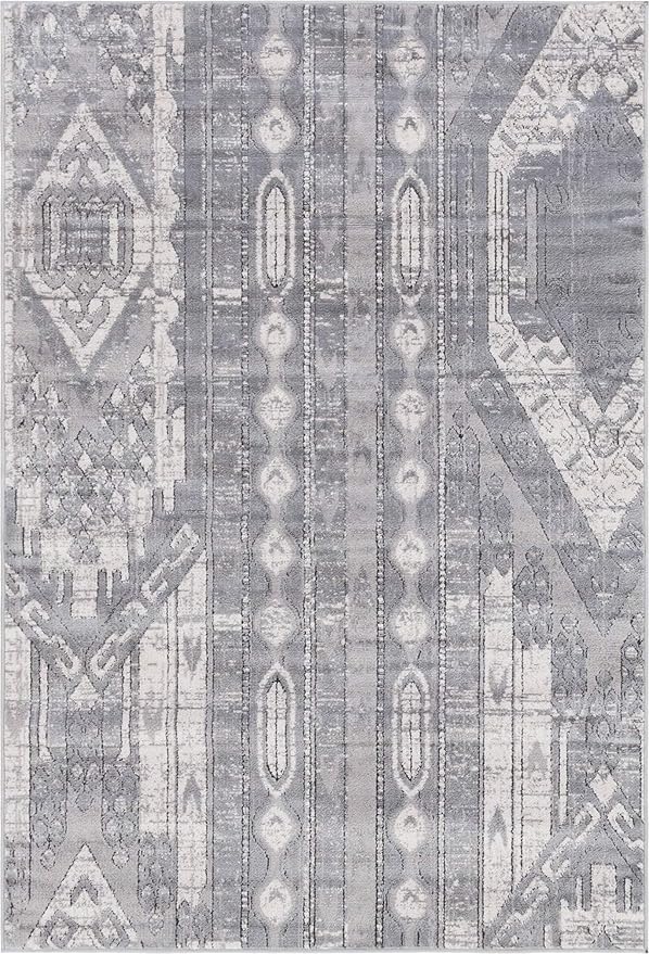 Rugs.com Oregon Collection Rug – 4' x 6' Gray Low-Pile Rug Perfect for Living Rooms, Large Dining Rooms, Open Floorplans