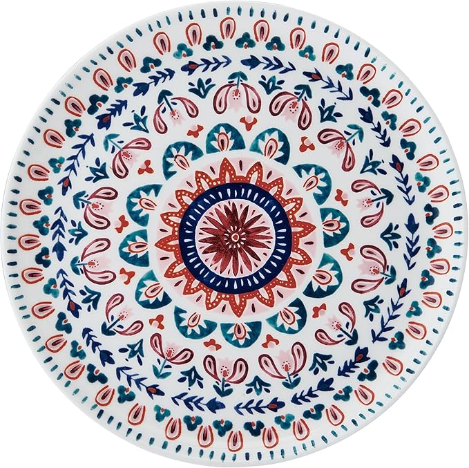 Mikasa Painted Medallion Set of 4 Bone China Salad Plates, 9 Inch