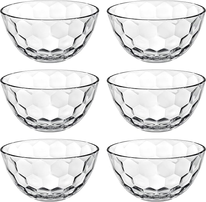 Barski - European Glass - Small Fruit/Nut/Dessert Bowl - 5.3" Diameter - Set of 6 - Made in Europe