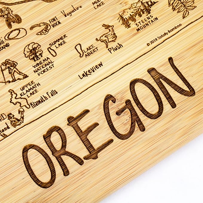 Totally Bamboo A Slice of Life Oregon State Serving and Cutting Board, 11" x 8.75"