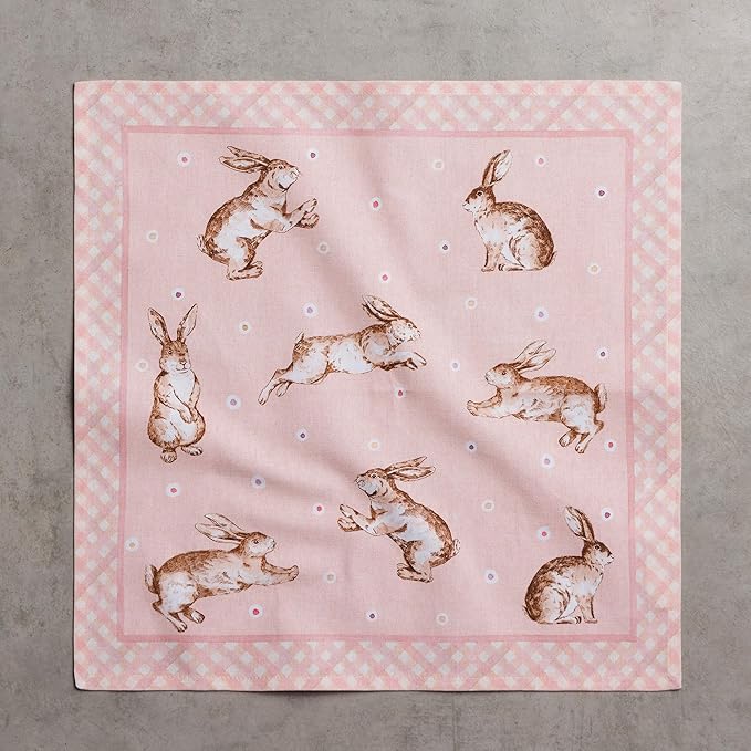 Maison d' Hermine Cloth Napkins Set of 4 100% Cotton Soft & Durable Everyday Reusable Square Napkins Cloth Washable, Dinner, Cocktail Party, Wedding, Restaurant (Easter, 18" x 18")
