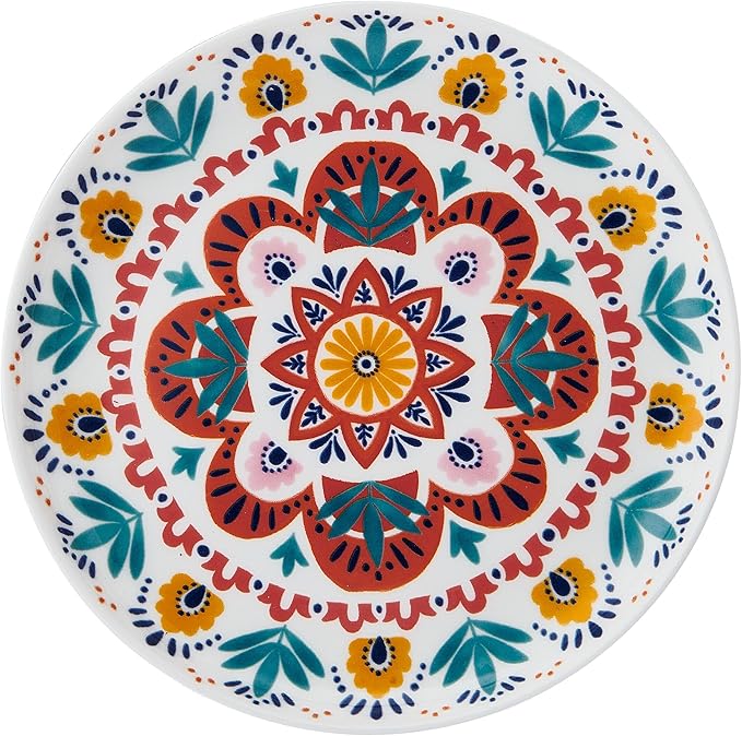 Mikasa Painted Medallion Set of 4 Bone China Appetizer Plates, 6 Inch