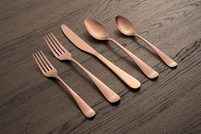 Cambridge Silversmiths Rhiannon Copper Satin 20-Piece Flatware Set, Service for 4