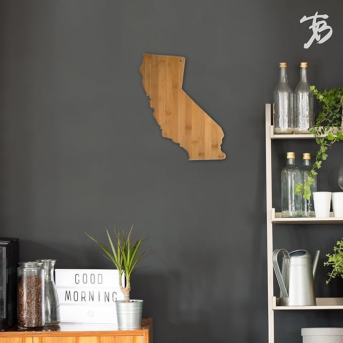 Totally Bamboo 20-7962CA California State Shaped Bamboo Serving and Cutting Board
