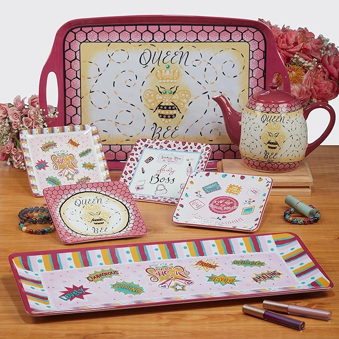 Certified International Lolita Lady Boss 6" Canape/Luncheon Plates, Set fo 4