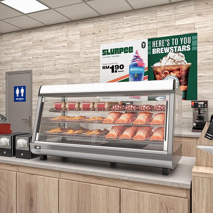 KoolMore 48 in. Glass Countertop Display Warmer, 6.5 cu. ft. in Stainless Steel (HDC-6C-SS)