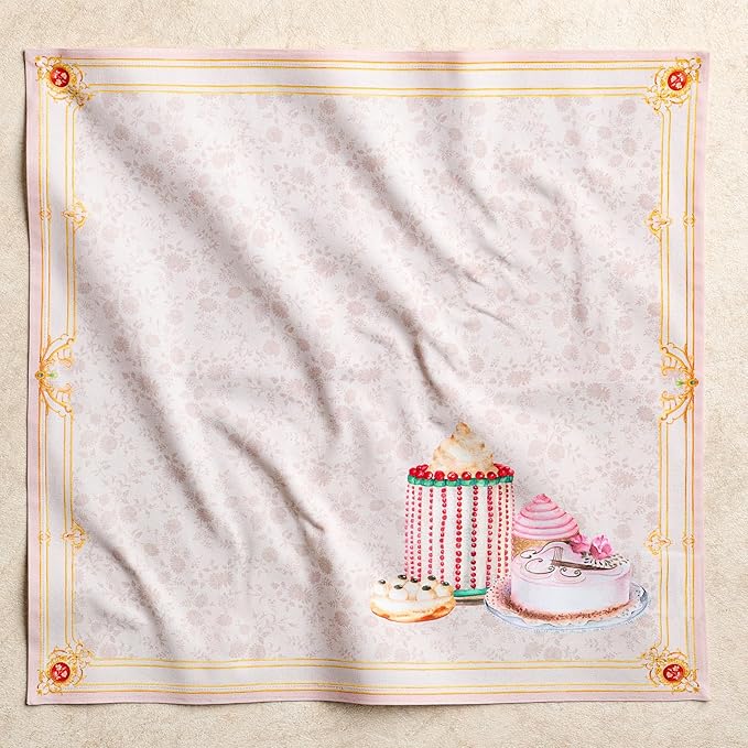 Maison d' Hermine Napkins 100% Combed Cotton Premium Set of 4 Decorative Cloth Napkin Washable Dinner Napkins for Holiday, Dinner, Wedding, Restaurant & Dining - Pastries (20”x20”)